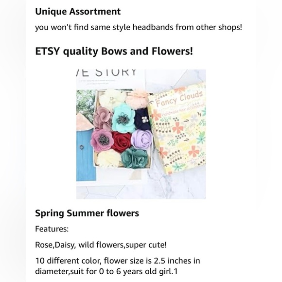 Fancy Clouds Baby Girl Floral Headbands Hair Accessories Set of 10 - Ages 0-6 - Picture 4 of 7